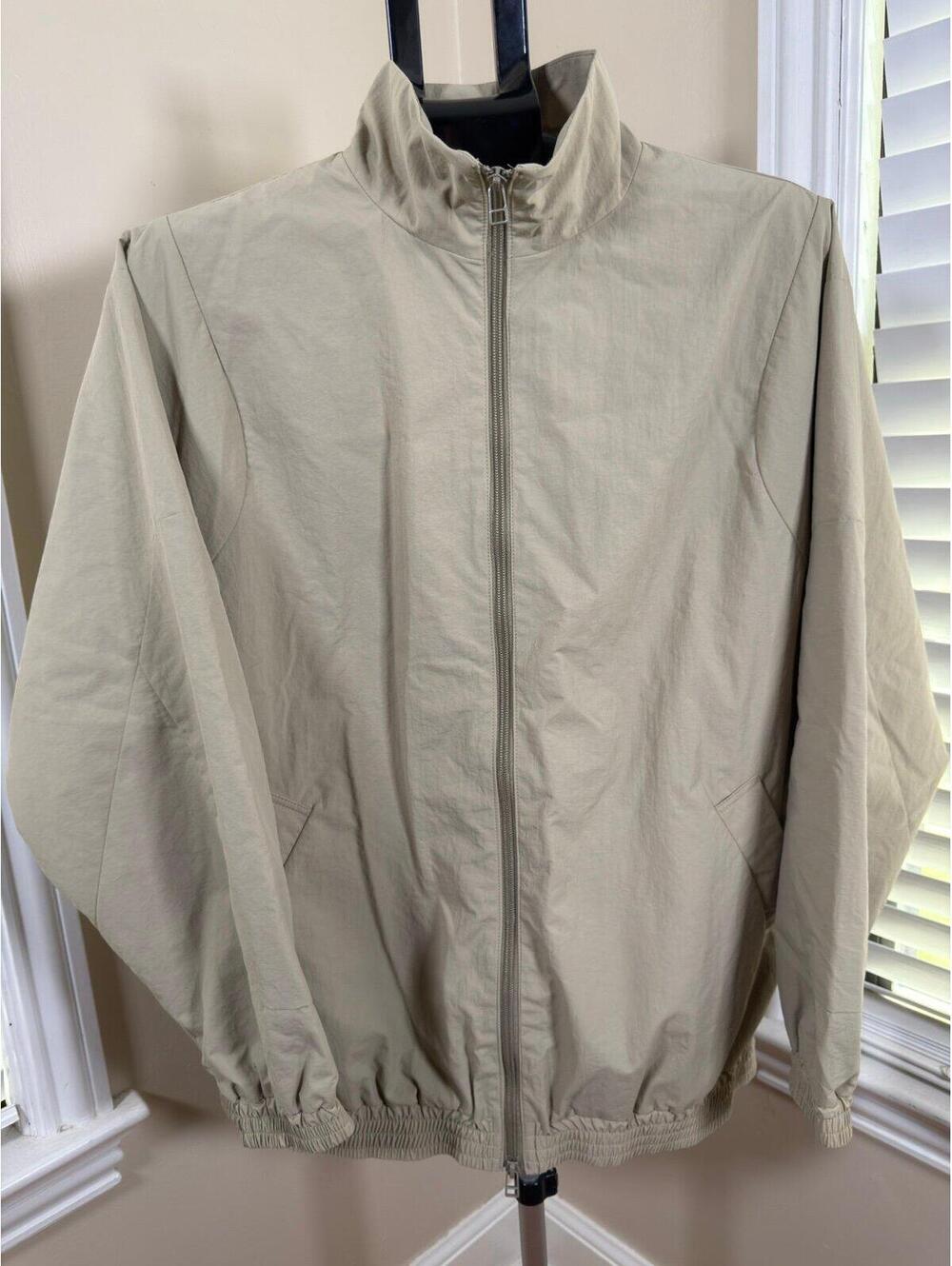 MOUSSY Studiowear Japan Fabric Track Jacket Women’s Medium Beige Zip Windbreaker